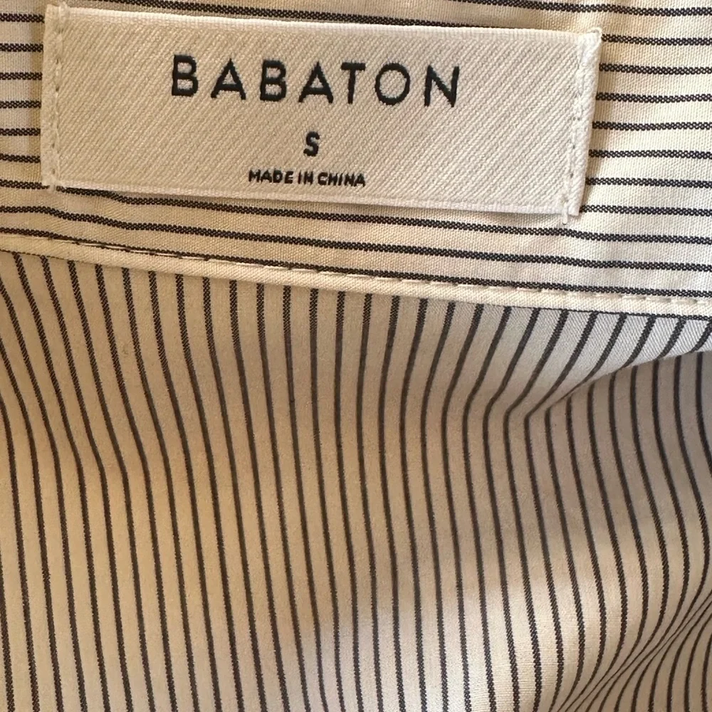 Aritzia Babaton “Ozana” Faux Wrap Striped Blouse Size Small New Without Tags! - Picture 10 of 12